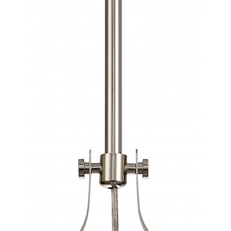 Cane Pendant With 38cm Patterned Round Shade, 1 x E27, Polished Nickel/Clear Glass DELight - 10