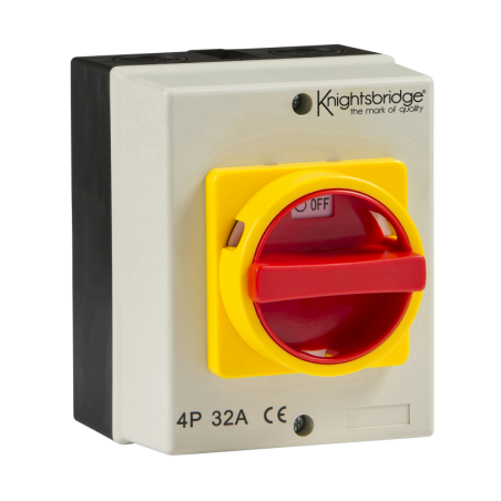 Knightsbridge IN0026 IP65 32A Rotary Isolator 4P AC (230V-415V)