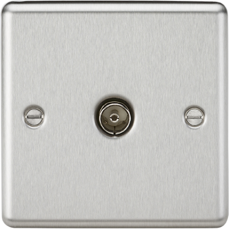 Knightsbridge CL010BC TV Outlet (non-isolated) - Rounded Edge Brushed Chrome