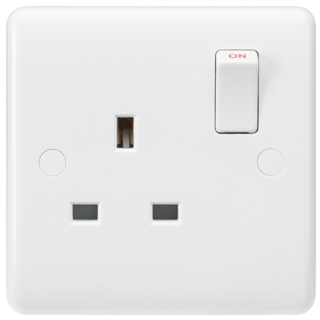 Knightsbridge CU7000S Curved Edge 13A 1G SP Switched Socket-1