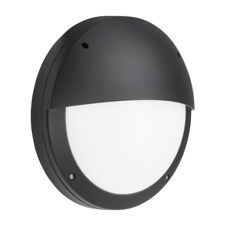 Knightsbridge SHE2BEMS 230V IP65 18W LED Eyelid Bulkhead CCT with Emergency & Microwave Sensor Black-1