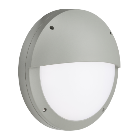 Knightsbridge SHE2GEMP 230V IP65 18W LED Eyelid Bulkhead CCT with Emergency & Daylight Sensor Grey-1