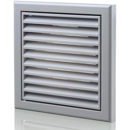 Blauberg DECOR155X155/100SGREY 100mm/4" Grey Fixed Louvred Grille/Outside Vent-1
