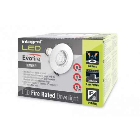 Integral ILDLFR70D017 Evofire Fire Rated Round Downlight 70MM Cutout IP65 in Chrome-4