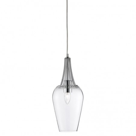 Searchlight 8911CC Whisk Pendant - Chrome & Clear Glass