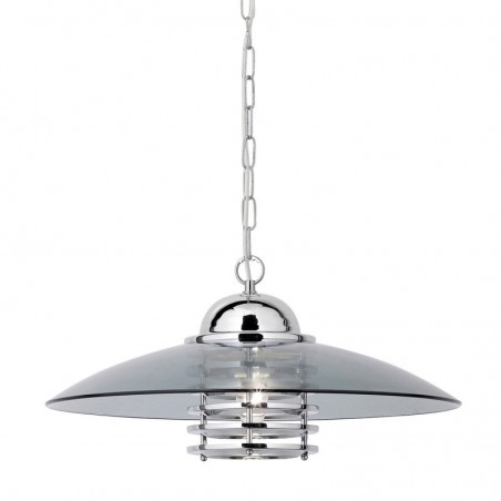 Searchlight 1300CC Hattie  1Lt Chrome Coolie Pendant With Smokey Glass Shade