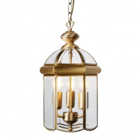 Searchlight 7133AB Bevelled Lantern Antique Brass Bevelled Glass Domed 3Lt