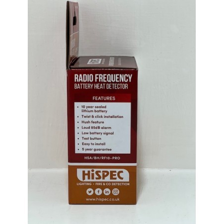 Hispec HSA/BH/RF10-PRO 10 Year Lithium Battery Wireless Interlink RF Heat detector-2