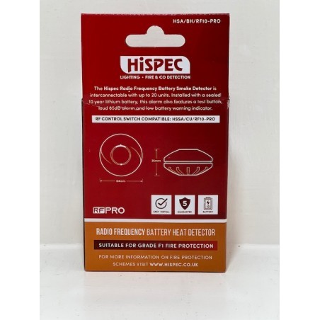 Hispec HSA/BH/RF10-PRO 10 Year Lithium Battery Wireless Interlink RF Heat detector-3