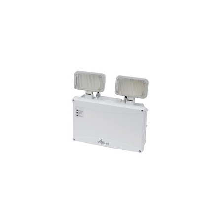 Ansell Lighting ATSLED/3NM/ST/HO Owl White Moulded Non-Maintained Self-Test High Output Emergency Twin Spot-1