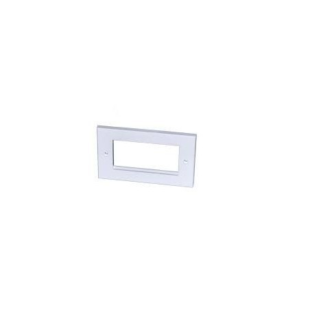 Connectix 008-010-010-70 2 Gang 4 Module Square Edge Euro Style Faceplate White