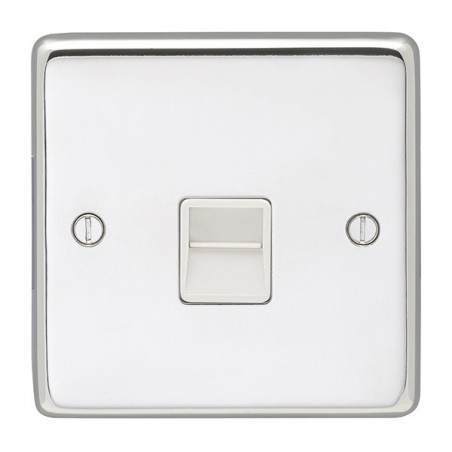 Eurolite PSS1SW 10A 1 Gang 2 Way Round Edge Polished Stainless Steel Switch with Matching Rocker