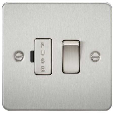 Knightsbridge FP6300BC Flat Plate 13A switched fused spur unit - brushed chrome