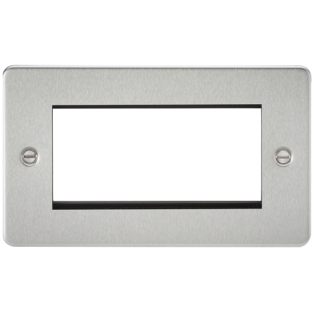 Knightsbridge FP4GBC Flat Plate 4G modular faceplate - brushed chrome