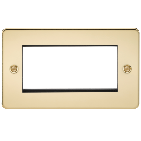 Knightsbridge FP4GPB Flat Plate 4G modular faceplate - polished brass