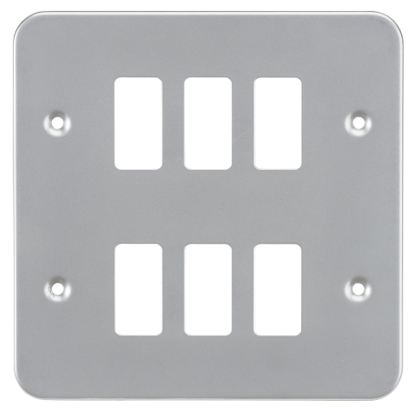 Knightsbridge GDFP006M Metalclad 6G grid faceplate