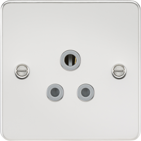Knightsbridge FP5APCG Flat plate 5A unswitched socket - polished chrome with grey insert