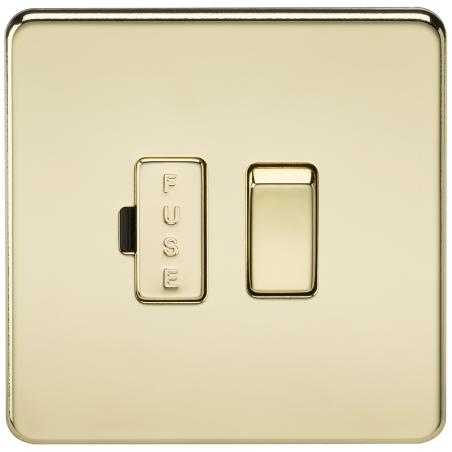 Knightsbridge SF6300PB Screwless 13A Switched Fused Spur Unit - Polished Brass