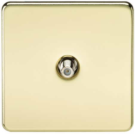 Knightsbridge SF0150PB Screwless 1G SAT TV Outlet (Non-Isolated) - Polished Brass