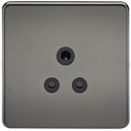 Knightsbridge SF5ABN Screwless 5A Unswitched Socket - Black Nickel with Black Insert