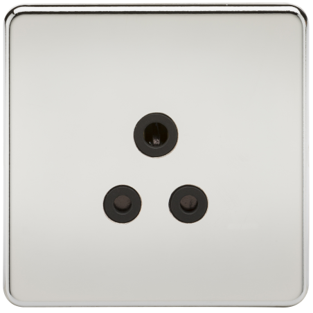 Knightsbridge SF5APC Screwless 5A Unswitched Socket - Polished Chrome with Black Insert