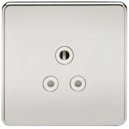 Knightsbridge SF5APCW Screwless 5A Unswitched Socket - Polished Chrome with White Insert