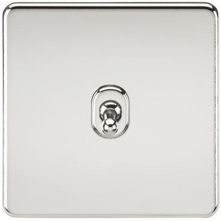 Knightsbridge SF1TOGPC Screwless 10AX 1G 2-Way Toggle Switch - Polished Chrome