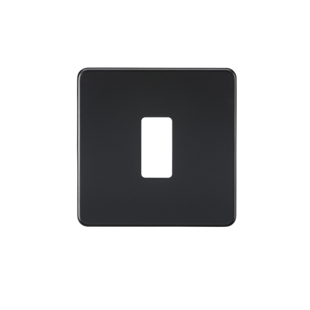 Knightsbridge GDSF001MB Screwless 1G grid faceplate - matt black