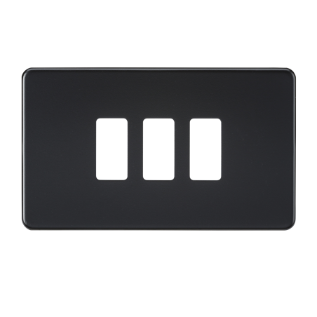 Knightsbridge GDSF003MB Screwless 3G grid faceplate - matt black
