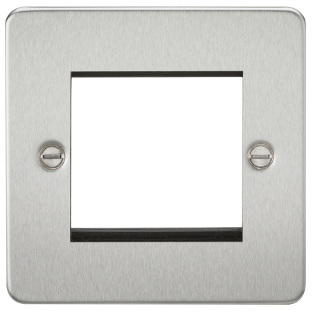 Knightsbridge FP2GBC Flat Plate 2G modular faceplate - brushed chrome