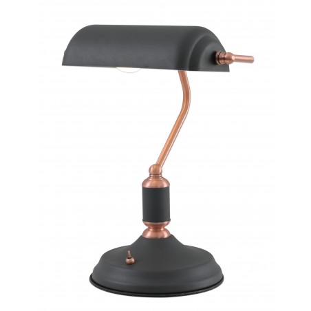 Hydra Table Lamp 1 Light With Toggle Switch, Sand Black/Copper DELight - 1