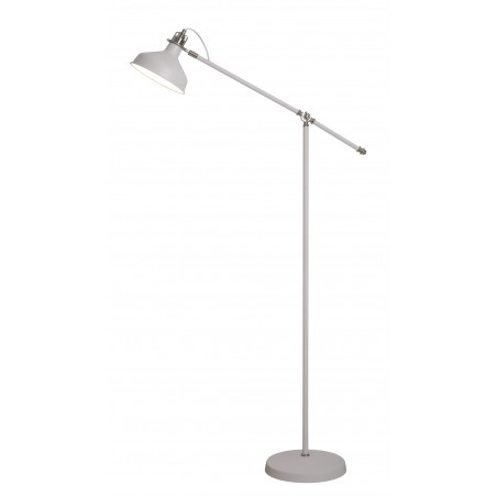 Hydra Adjustable Floor Lamp, 1 x E27, Sand White/Satin Nickel/White DELight - 1