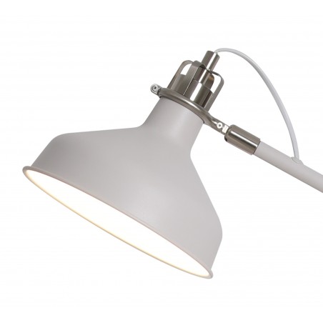 Hydra Adjustable Floor Lamp, 1 x E27, Sand White/Satin Nickel/White DELight - 7